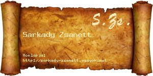 Sarkady Zsanett névjegykártya